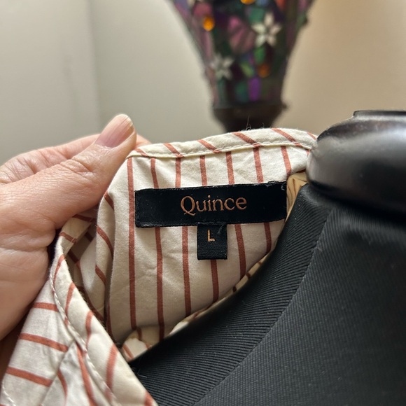 Quince Dress WORN ONCE White Red Stripes Pockets! large - Picture 4 of 8